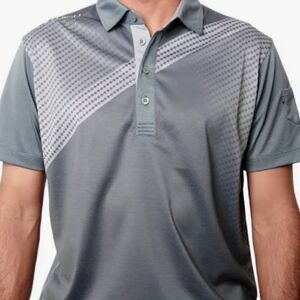 Pin High Men's Performance Dry Fit Golf Shirt Grey L‎ NWT